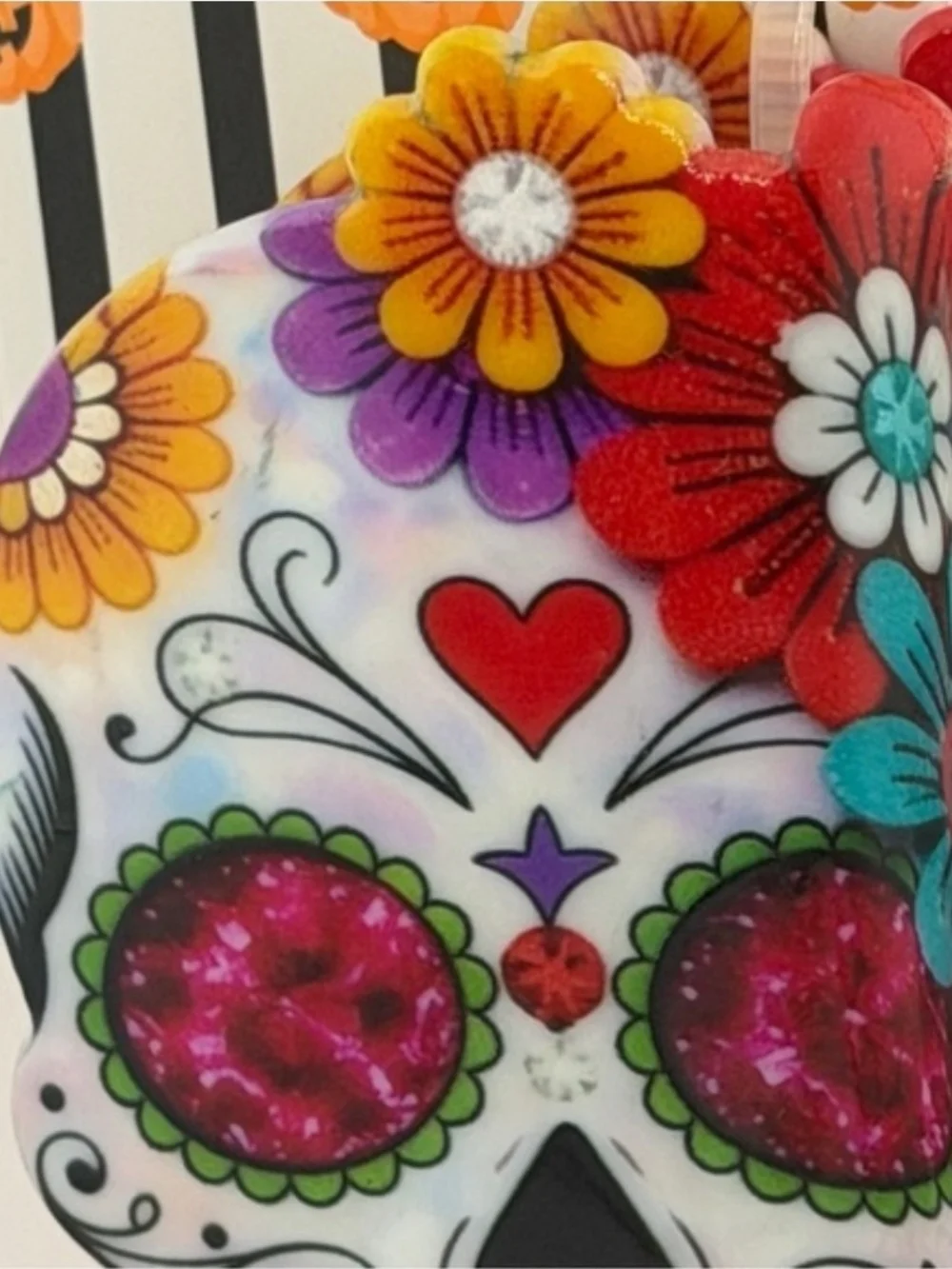 🤍▪️Piper K ▪️Sugar Skull Day Of The Dead Floral Hair  Claw Acryllic Clip